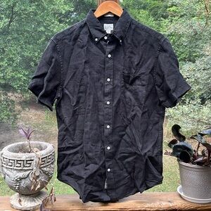J Crew black Irish linen shirt